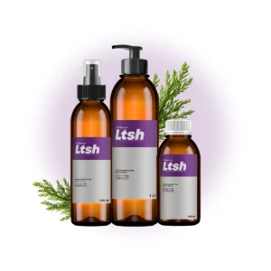 Frasco de aceite esencial de cedro texas puro para relajación y cabello