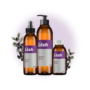 Frasco de aceite esencial de enebro para detox y circulación