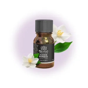 Frasco de aceite esencial de jazmin sambac absoluto para piel y sensualidad