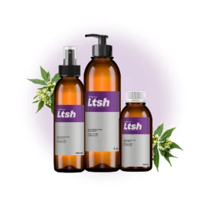 Frasco de aceite esencial de litsea cubeba para acné y concentración