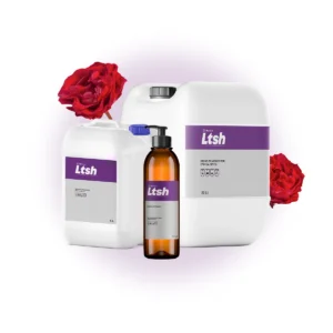 Frasco de aceite de masaje Love Secret de LTSH con extractos de rosa y frankincienso